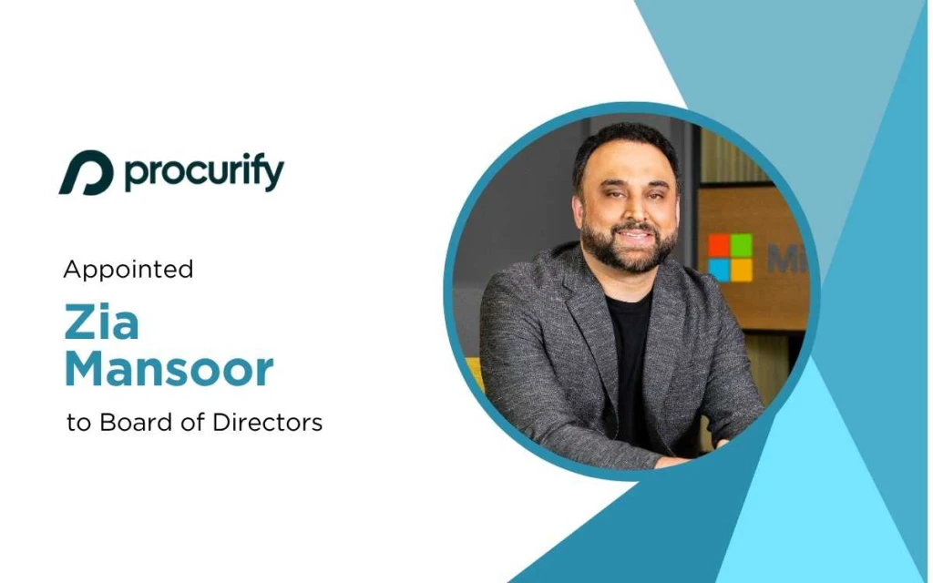 Procurify Appoints Microsoft’s Zia Mansoor to Board of Directors
